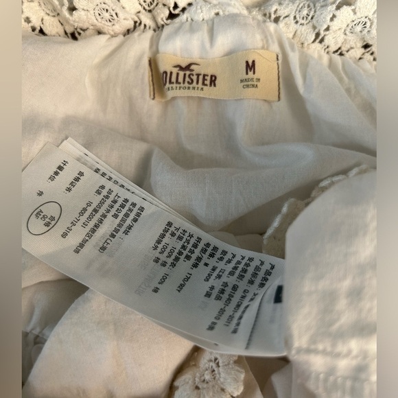Hollister Co. Eyelet Sundress w/wide elastic waist band in off white Sz-M.  X8 - Picture 8 of 12